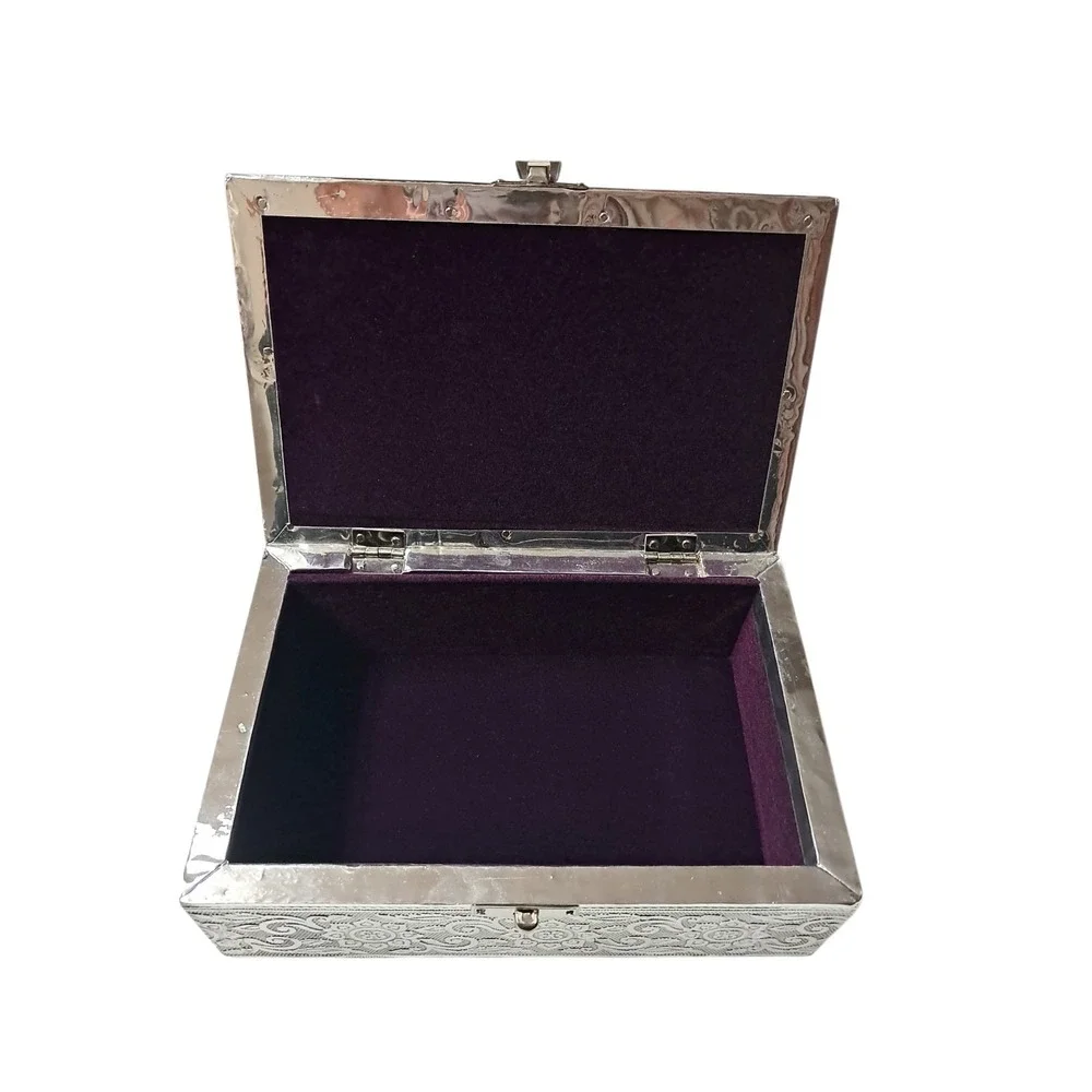 Jewelry Or Trinket Box. Set of 2 with Puple Linning Made In India New In Box